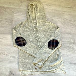 Vintage Havana knit hoodie sweater.  Patches on elbows. Size large.